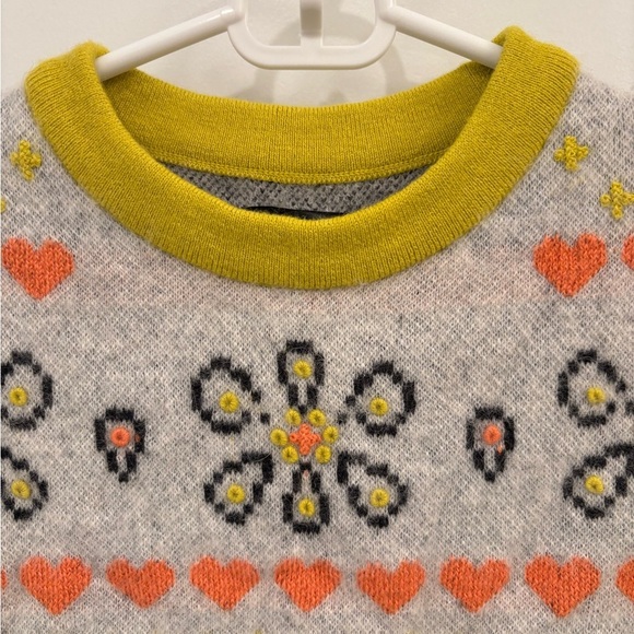 Kate Spade Embroidered Fair Isle Wool Alpaca Blend Cropped Sweater Size XS - Picture 5 of 15